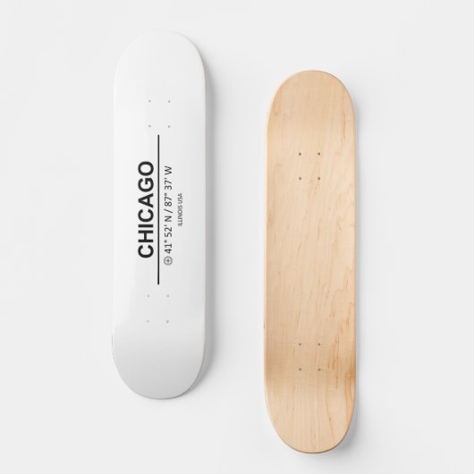 Coordinates Chicago Persoonlijk Skateboard (Voorkant)