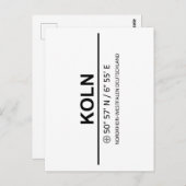 Coordinates Koln Briefkaart (Voorkant / Achterkant)