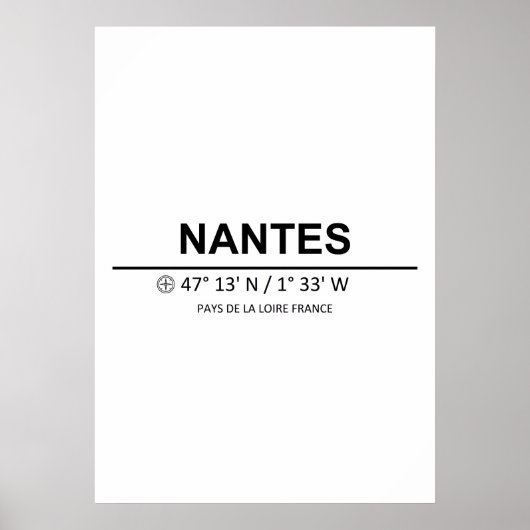 Coordinates Nantes Poster (Voorkant)