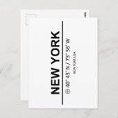 Coordinates New York Briefkaart (Voorkant / Achterkant)