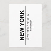 Coordinates New York Briefkaart (Voorkant)