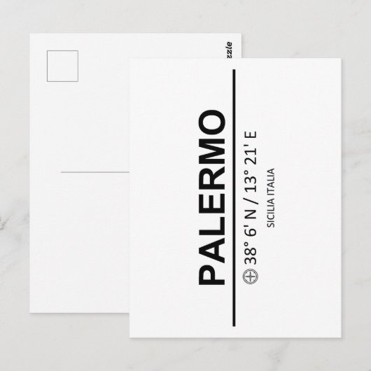 Coordinates Palermo Briefkaart (Voorkant / Achterkant)