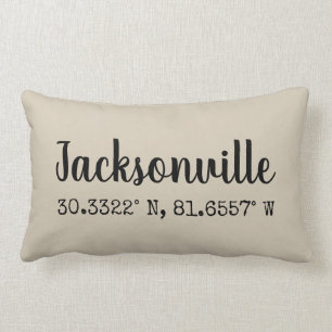 Coordinates Pillow Jacksonville Florida Kussen