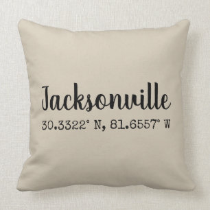 Coordinates Pillow Jacksonville Florida Kussen