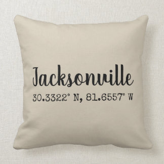Coordinates Pillow Jacksonville Florida Kussen