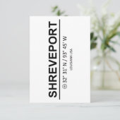 Coordinates Shreveport Bedankkaart (Staand voorkant)