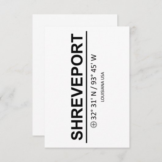 Coordinates Shreveport Bedankkaart (Voorkant / Achterkant)