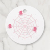 Coördinatie van Halloween Pink Spider en Web Label (Voorkant)