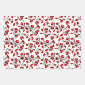 Coördinatie van pattereerde set rode voetballen inpakpapier vel (Voorkant)