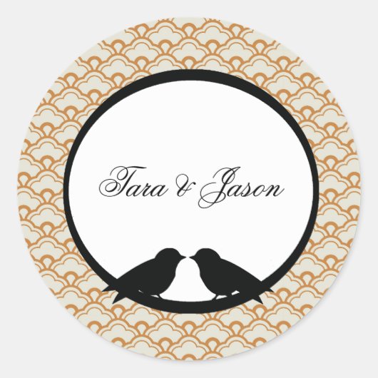 Coördinatie van vederijenvelopverzegelingen ronde sticker (Voorkant)