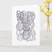  coördinatieminimalist Octopus Kraken Kaart (Gele Bloem)