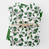 coördinatiepatronen groene voetballen instellen inpakpapier vel (In situ)