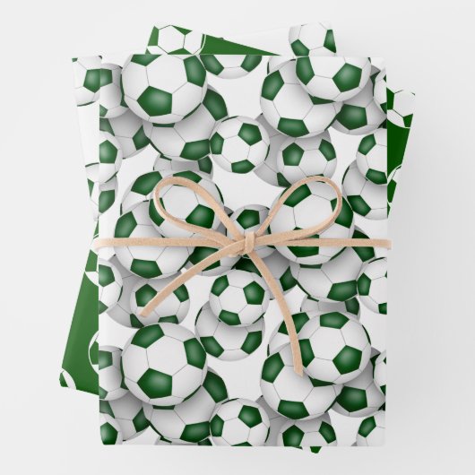 coördinatiepatronen groene voetballen instellen inpakpapier vel (In situ)