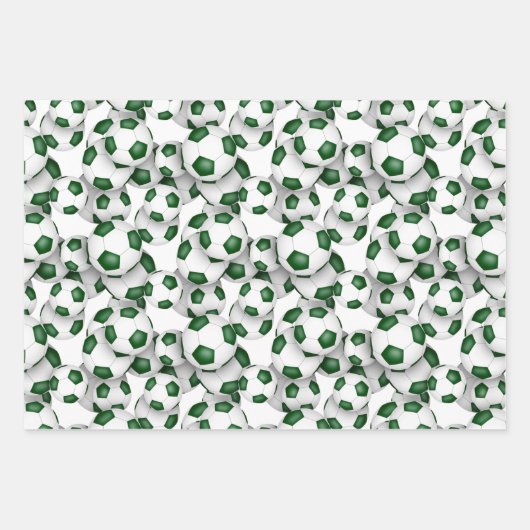 coördinatiepatronen groene voetballen instellen inpakpapier vel (Voorkant)