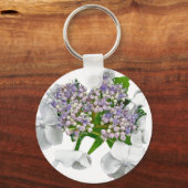Coördinatiepunten blauwe kant hydrangea sleutelhanger (Voorkant)