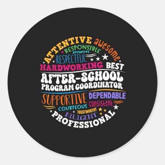 Coördinator Buitenschools Activiteiten Week Terug Ronde Sticker (Voorkant)