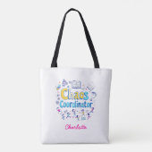 coördinator chaos | Grappig mama leven | Gepersona Tote Bag (Achterkant)
