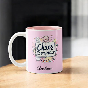coördinator chaos   Mom Life   Grappige Moederdag Tweekleurige Koffiemok