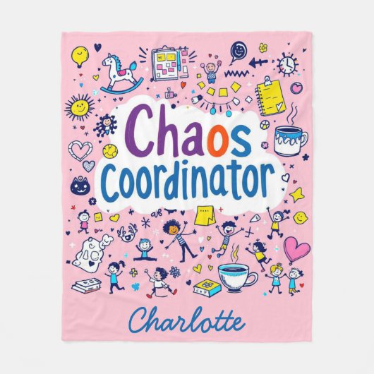 coördinator chaos | Schattigee Grappige Moederdag  Fleece Deken (Voorkant)