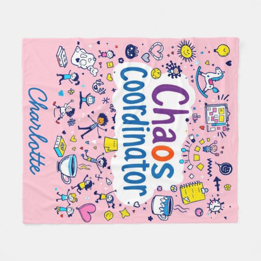 coördinator chaos | Schattigee Grappige Moederdag Fleece Deken (Voorkant (Horizontaal))