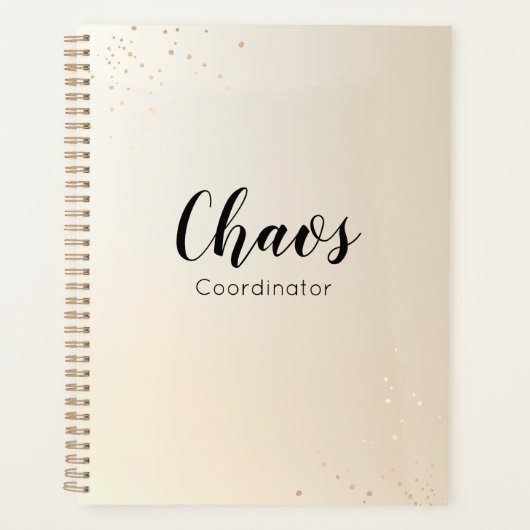 Coördinator leerstoel Gold Glitter-script Planner (Voorkant)