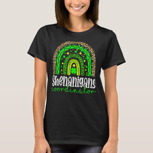 Coördinator Leopard Rainbow St Patrick T-shirt (Voorkant)