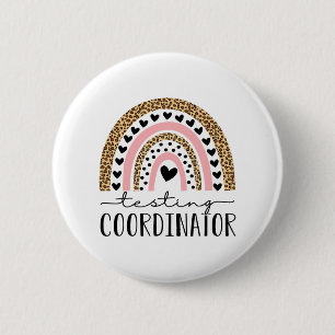 Coördinator Regenboog Luipaard Test Dag Leraar Stu Ronde Button 5,7 Cm