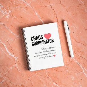 Coördinator van Chaos Gepersonaliseerd Uniek Cadea Notitieboek