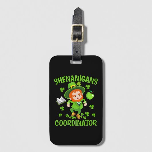 Coördinator voor Shenanigans Funny Teacher St Patr Bagagelabel (Voorkant (verticaal))