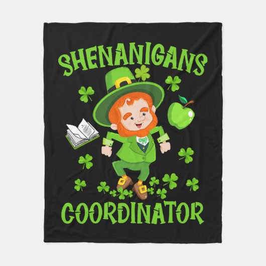 Coördinator voor Shenanigans Funny Teacher St Patr Fleece Deken (Voorkant)