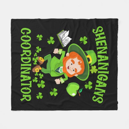 Coördinator voor Shenanigans Funny Teacher St Patr Fleece Deken (Voorkant (Horizontaal))