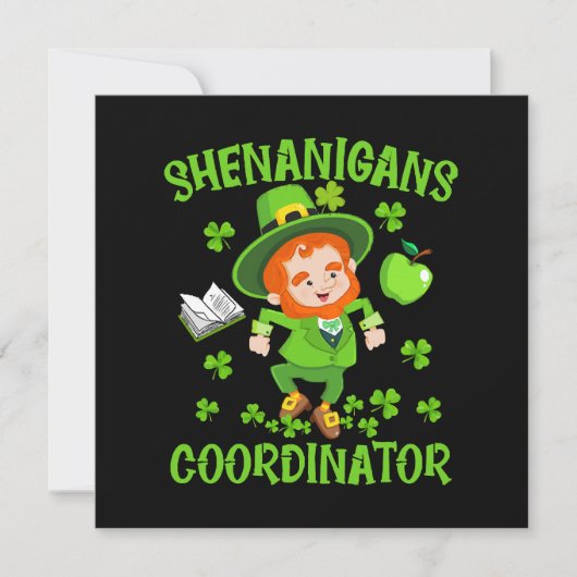 Coördinator voor Shenanigans Funny Teacher St Patr Kaart (Voorkant)