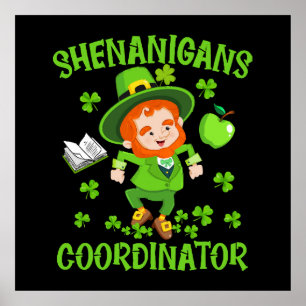 Coördinator voor Shenanigans Funny Teacher St Patr Poster