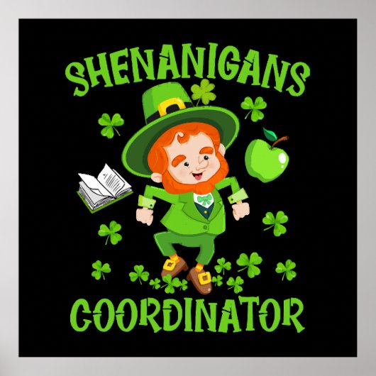 Coördinator voor Shenanigans Funny Teacher St Patr Poster (Voorkant)