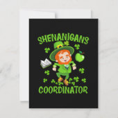 Coördinator voor Shenanigans Funny Teacher St Patr RSVP Kaartje (Voorkant)