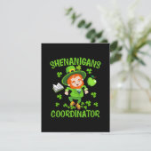 Coördinator voor Shenanigans Funny Teacher St Patr RSVP Kaartje (Staand voorkant)