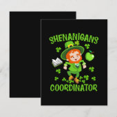 Coördinator voor Shenanigans Funny Teacher St Patr RSVP Kaartje (Voorkant / Achterkant)
