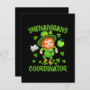 Coördinator voor Shenanigans Funny Teacher St Patr RSVP Kaartje