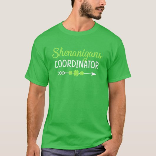 Coördinator voor Shenanigans Funny Teacher St Patr T-shirt (Voorkant)