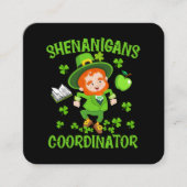 Coördinator voor Shenanigans Funny Teacher St Patr Vierkante Visitekaartje (Voorkant)