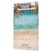 coördinator voor tropische strandbruiloft klembord (Links)