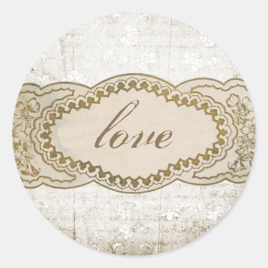 Coördineren van  bloemenvelop afdichtingen ronde sticker (Voorkant)