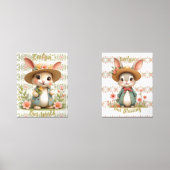 Coördineren van Schattigee Bunny Nursery Print Muurkunst Sets (Voorkant)