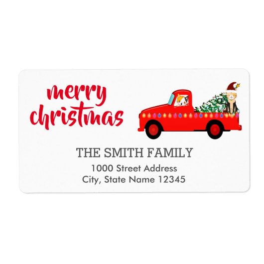  coördinerend kerstadres etiket (Voorkant)