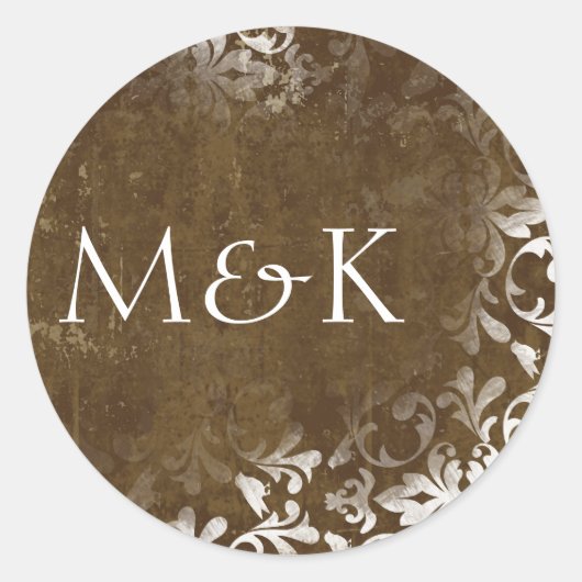 Coördinerende Envelopzegels {Espresso} Ronde Sticker (Voorkant)