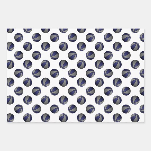 Coördinerende set blauw grijs basketbal patronen inpakpapier vel (Voorkant 3)