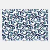 Coördinerende set Blauwe blauwgroen volleybalpatro Inpakpapier Vel (Voorkant)