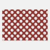 Coördinerende set kastanjewit basketbal patronen inpakpapier vel (Voorkant 2)