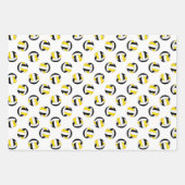 Coördinerende set zwart goud volleyballen patronen inpakpapier vel (Voorkant 3)