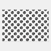 Coördinerende set zwart grijs basketbal patronen inpakpapier vel (Voorkant 3)